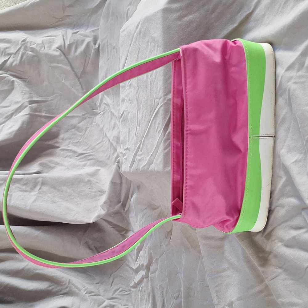 Pink and Green Women's Shoulder Bag - Picture 2 of 11